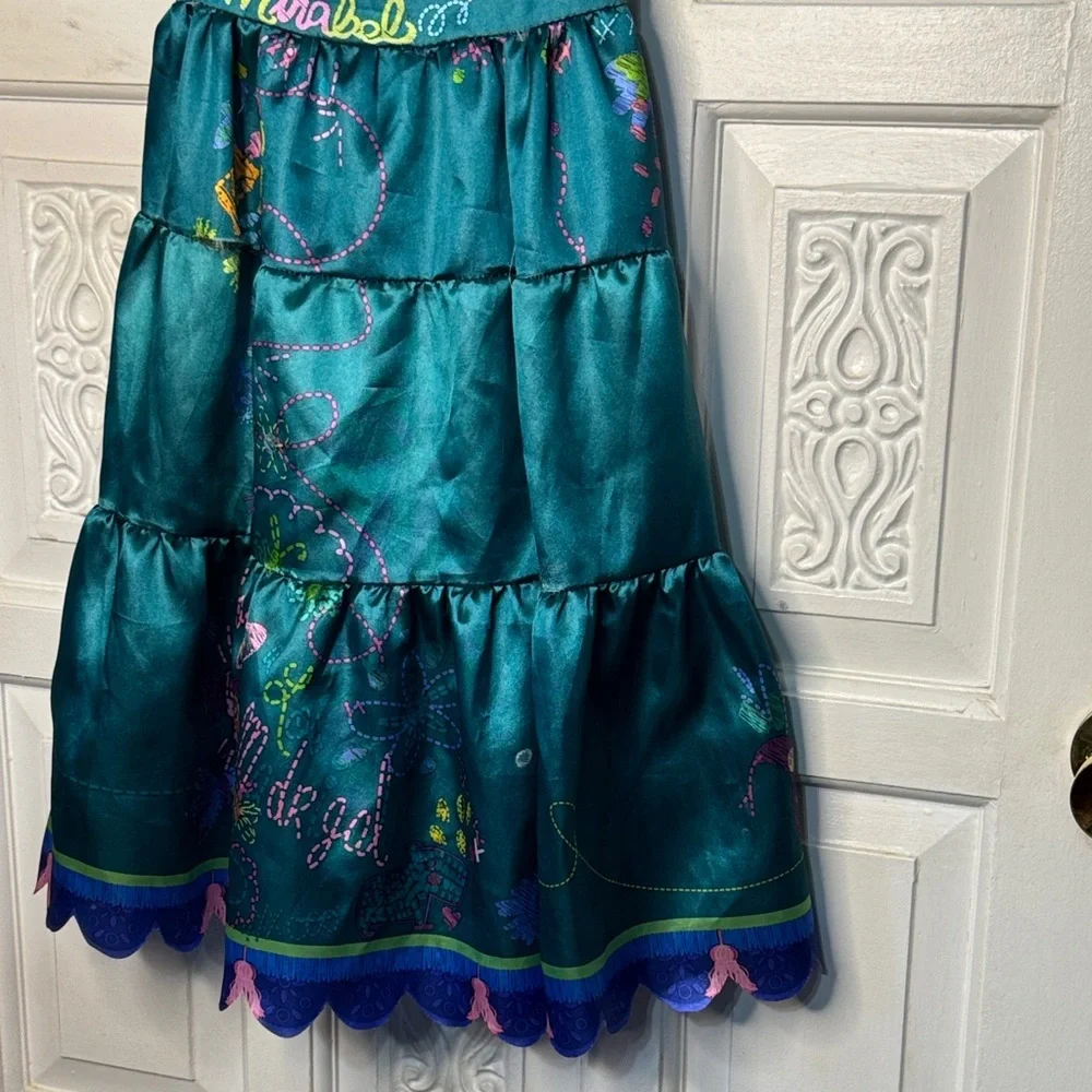 Disney Mirabel Madriga Teal and White Floral Dress Size 4-6X